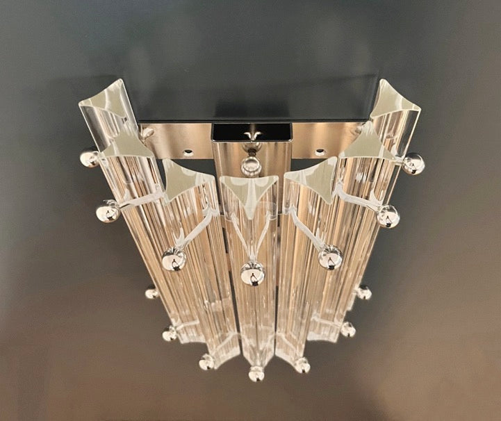 Murano Wall Lamp | 7 Clear Prism Glass | Set of 2