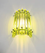 Murano Wall Lamp | 7 Green Prism Glass | Set of 2