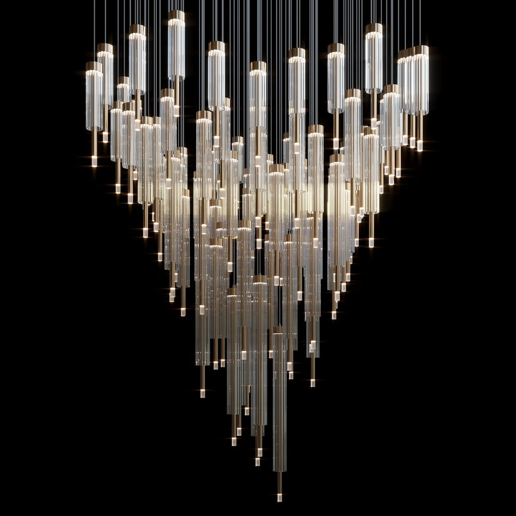 Crystal Tube Rain Chandelier