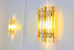 Murano Wall Lamp | 7 Clear Yellow Prism Glass | Set of 2