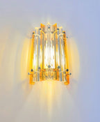 Murano Wall Lamp | 7 Clear Yellow Prism Glass | Set of 2