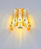 Murano Wall Lamp | 7 Clear Yellow Prism Glass | Set of 2