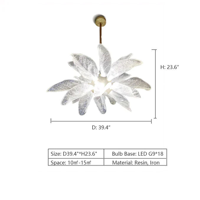 Creative Bionic Resin Leaves Chandelier for Living Room/Dining Room/Staircase by Bling Lighting Studio