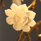 Post-Modern Art Brass and Ceramics Flower Pendant Branch Chandelier for Living/Dining Room by Bling Lighting Studio