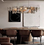 Oversize Post-modern Avant Art Irregular Metal Piece Chandelier for Living/Dining Room/Kitchen Island