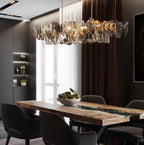 Oversize Post-modern Avant Art Irregular Metal Piece Chandelier for Living/Dining Room/Kitchen Island