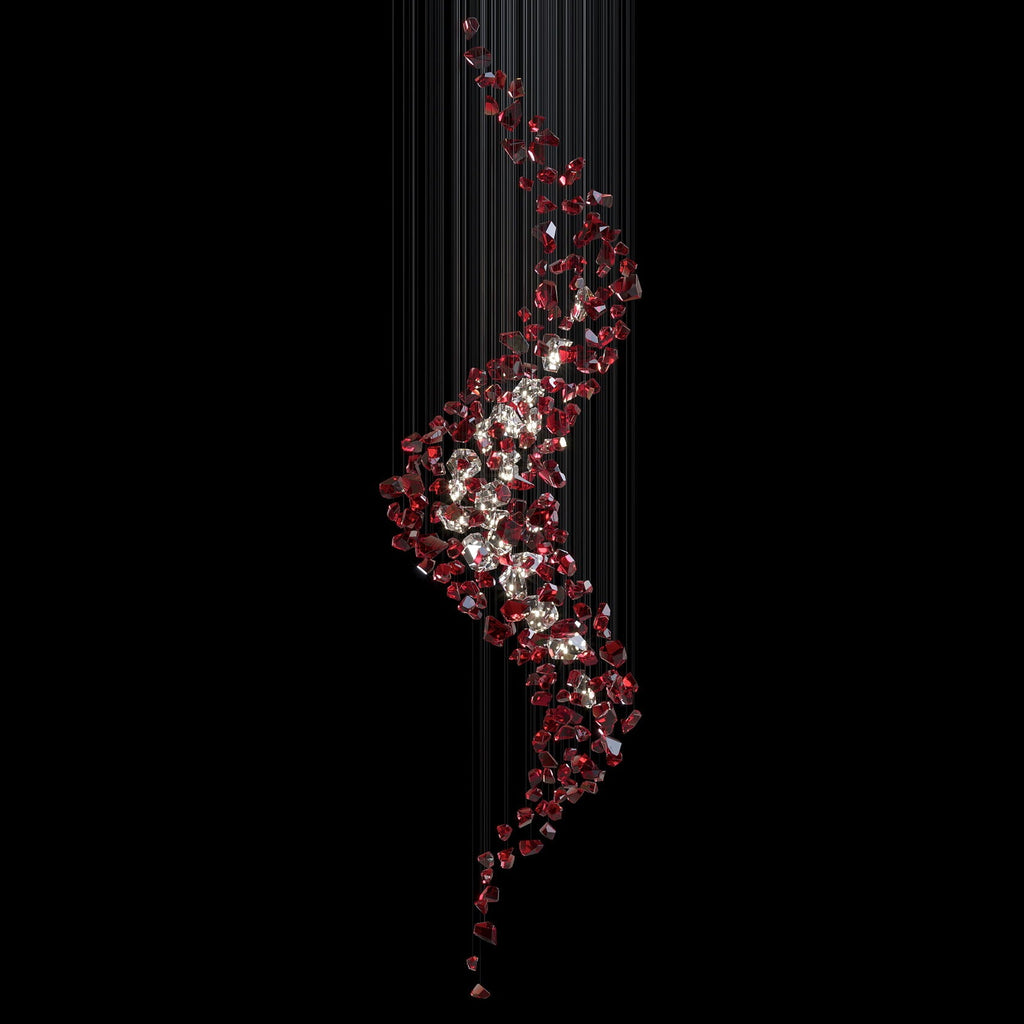 Crimson Crystal Scatter Chandelier