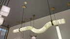 Glacera Simplicity Alabaster Curved Chandelier by Bling Lighting Studio