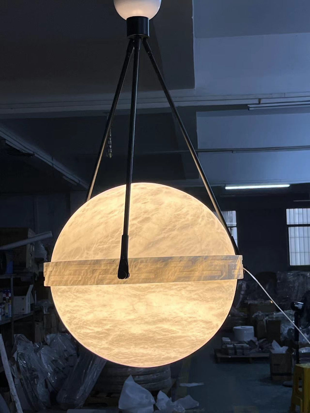 Alabaster Globe Pendant Light