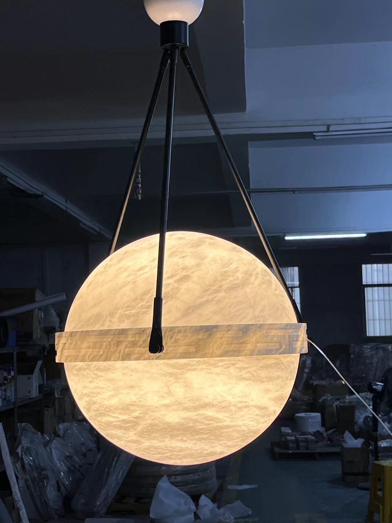 Alabaster Globe Pendant Light
