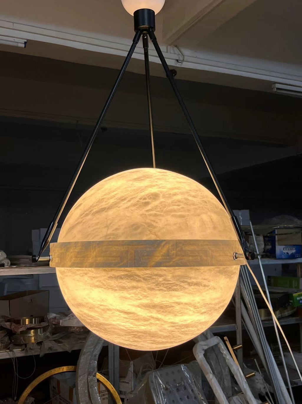 Alabaster Globe Pendant Light