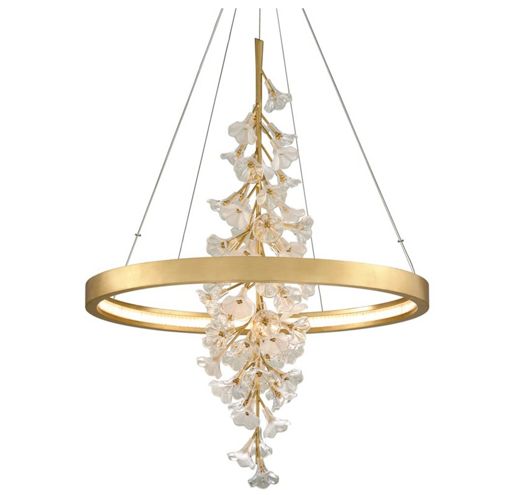 Modern Art Design Vertical Flower Chandelier for Low-ceiling