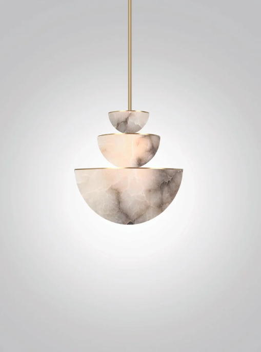 Hemisphere Alabaster Pendant by Bling Lighting Studio