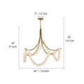 Cluster String Alabaster Beads Semi Flush Chandelier