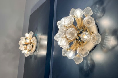 Murano Wall Lamp | 16 Clear White Sputnik | Set of 2