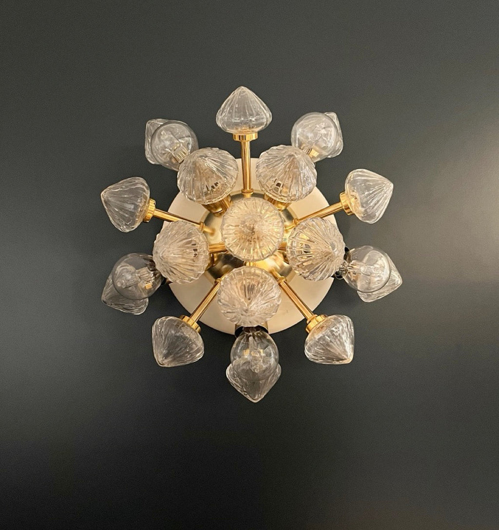 Murano Wall Lamp | 16 Clear White Sputnik | Set of 2