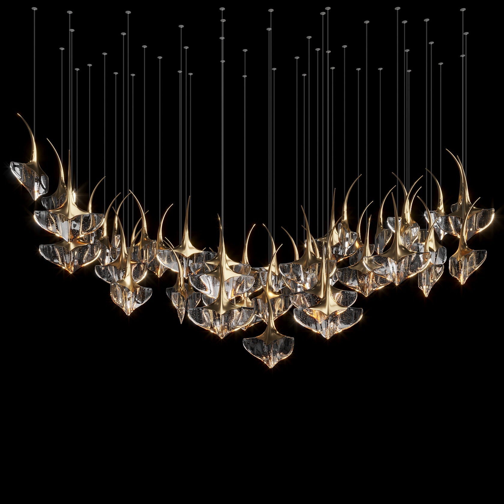 Clear Manta Cluster Chandelier