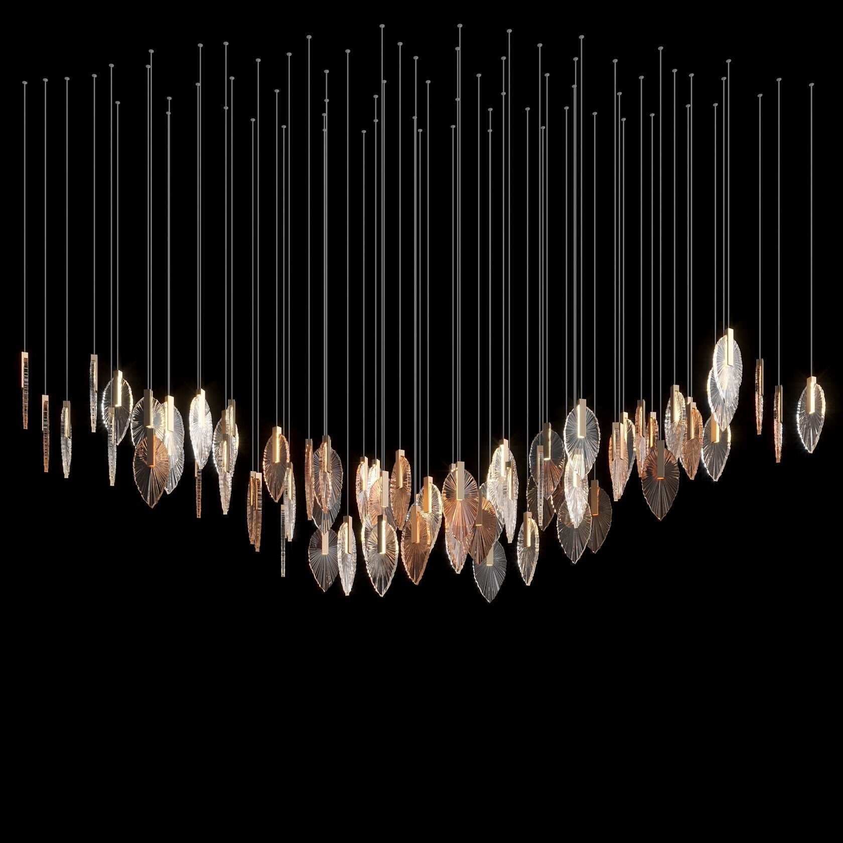 Crystal Leaf Veil Chandelier