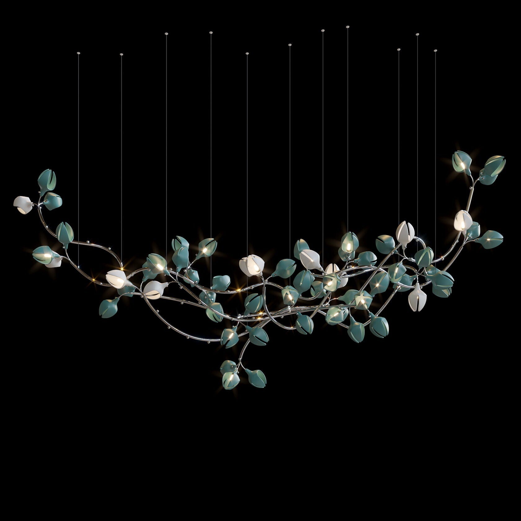 Aqua Pod Vine Chandelier