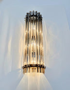 Murano Wall Lamp | 7 Clear Smoked Prism Glass | Set of 2