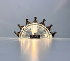 Murano Wall Lamp | 7 Clear Smoked Prism Glass | Set of 2