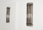 Murano Wall Lamp | 7 Clear Smoked Prism Glass | Set of 2