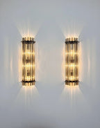 Murano Wall Lamp | 7 Clear Smoked Prism Glass | Set of 2