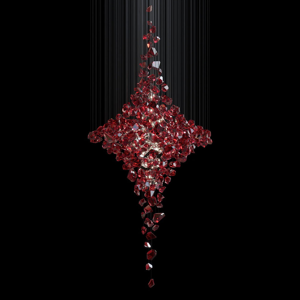 Crimson Crystal Scatter Chandelier