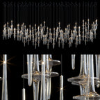 Crystal Spire Rain Chandelier