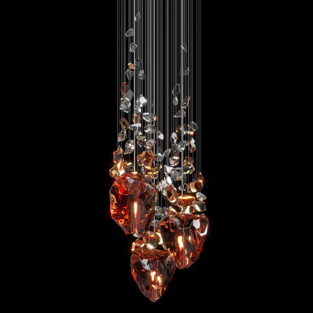 Crimson Crystal Geyser Chandelier