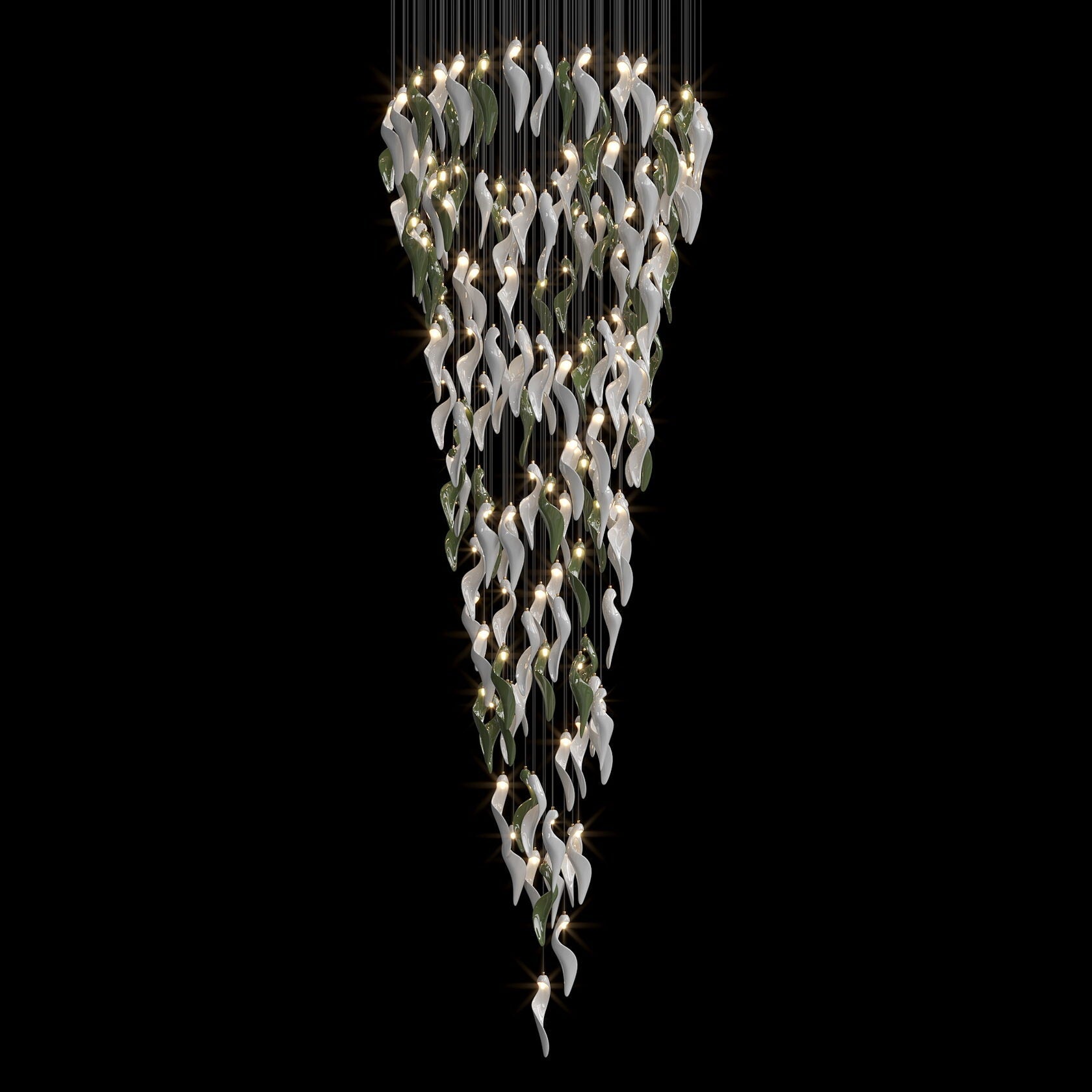 White Calla Bloom Chandelier