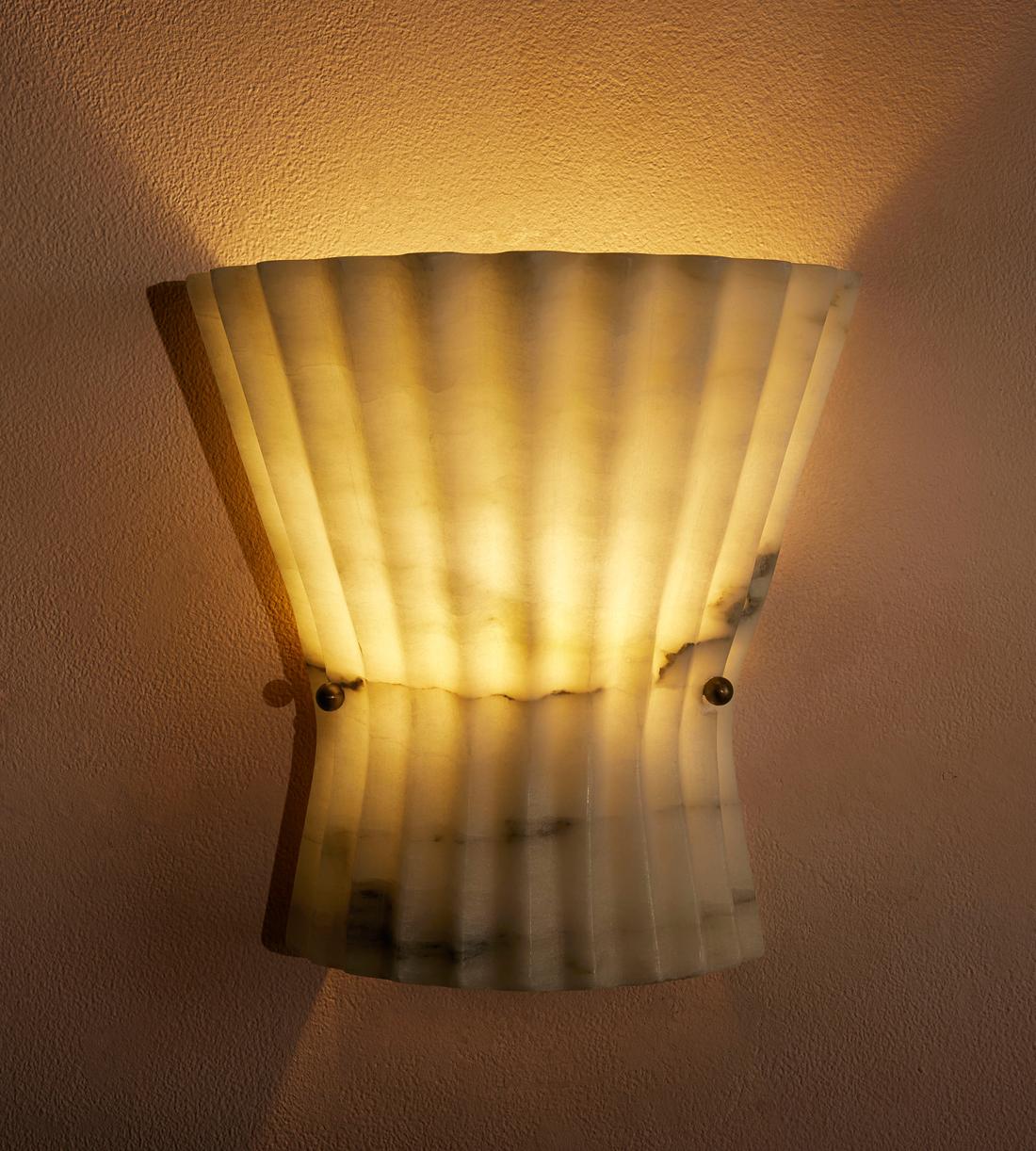 Mallory Alabaster Wall Light 9"H by Bling Lighting Studio