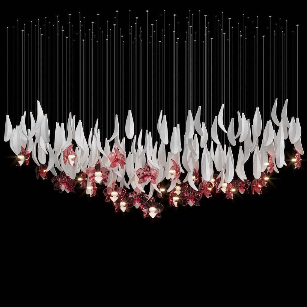 Green Orchid Cascade Chandelier