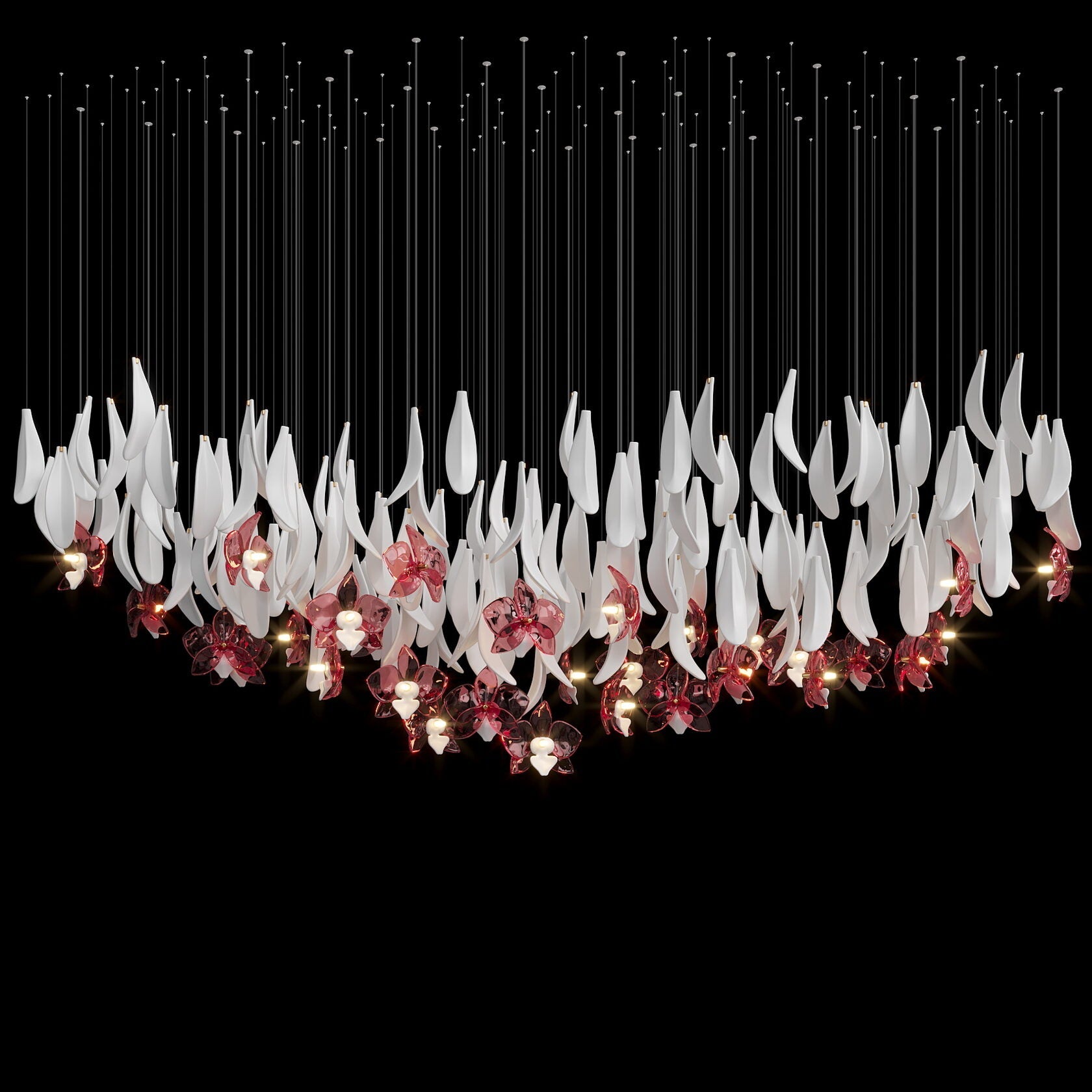 Green Orchid Cascade Chandelier