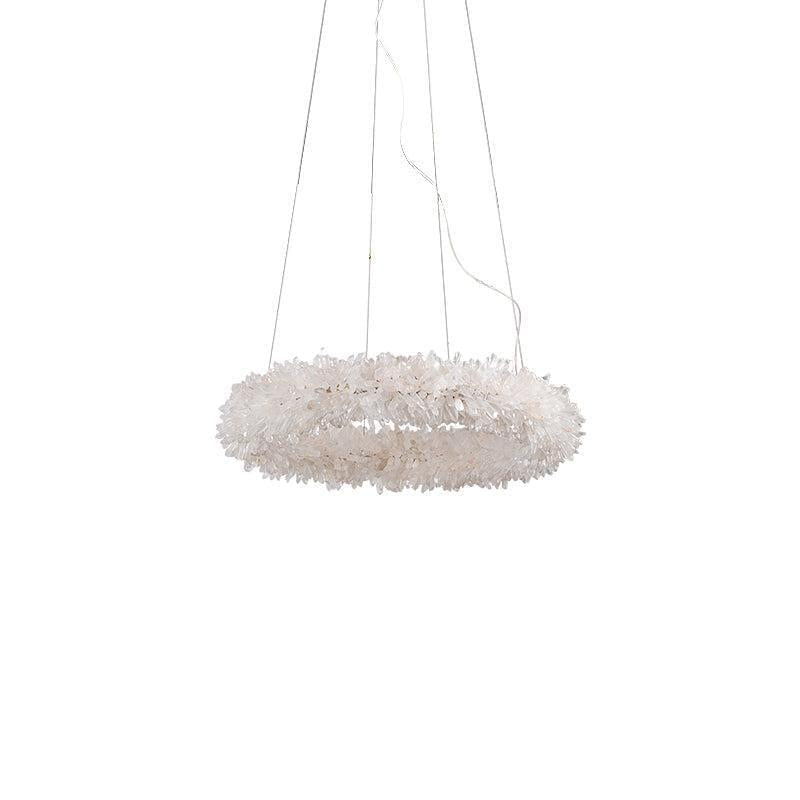 Small Round Luxury Rock Crystal Chandelier 23.6" D by Bling Lighting Studio