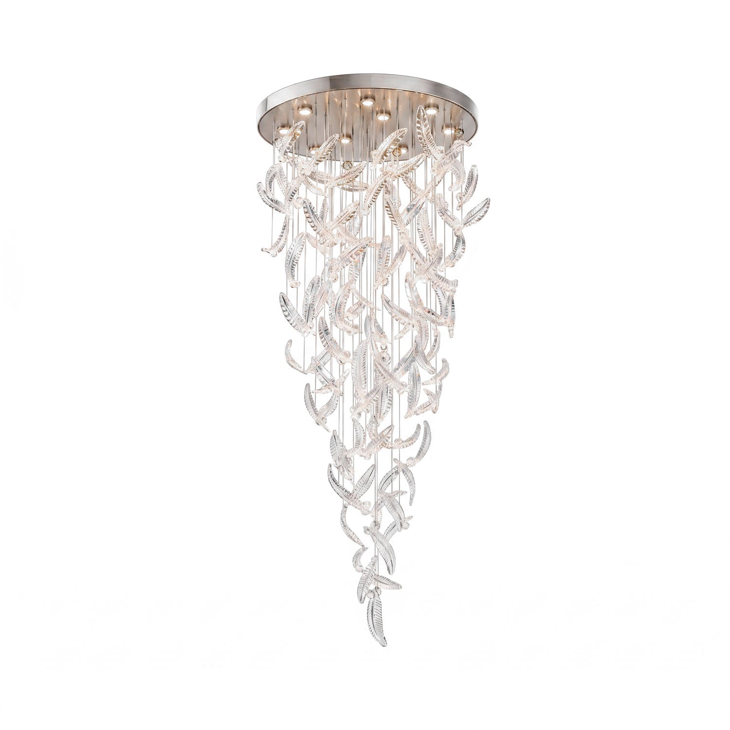 Glass Feathers Flying Chandelier