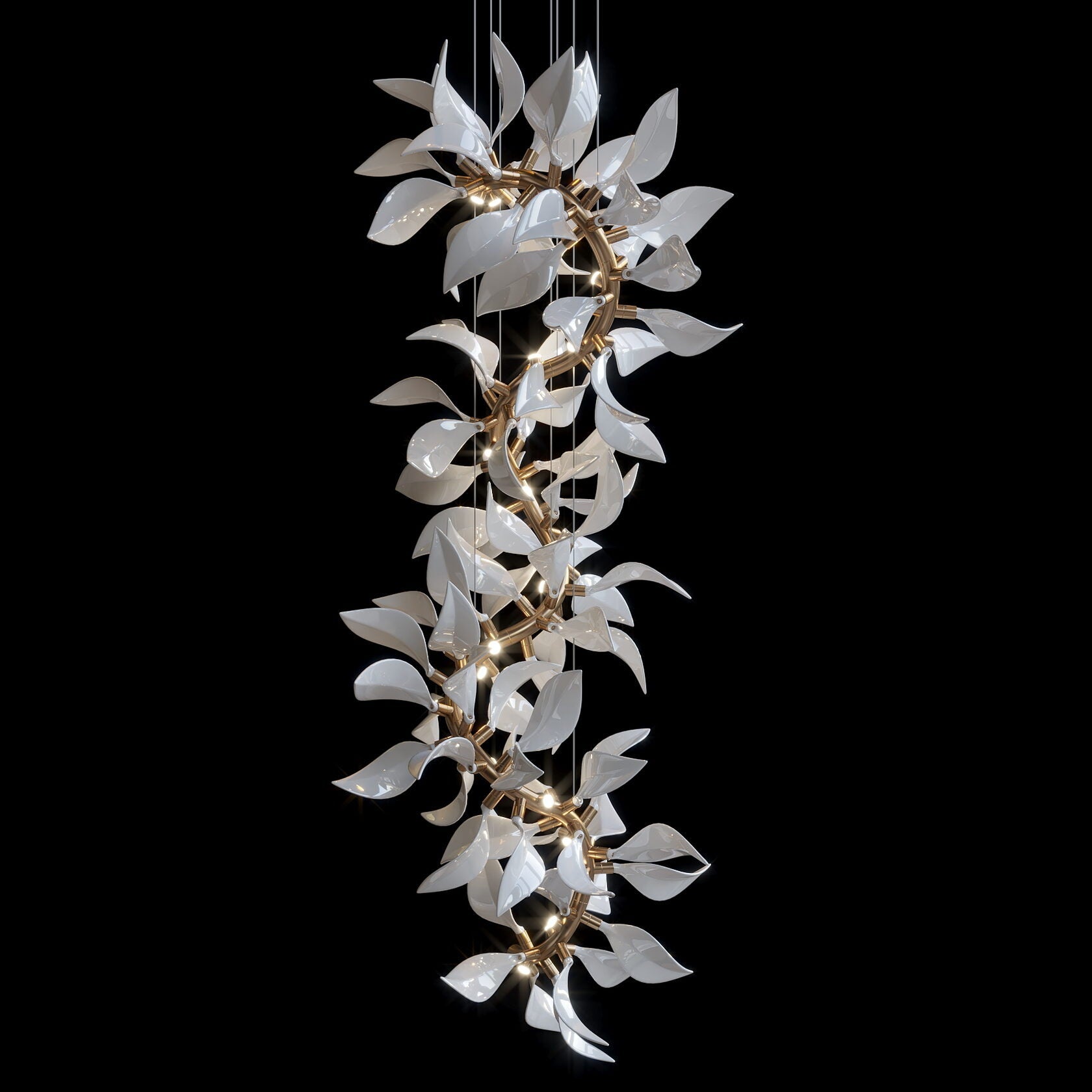 White Leaf Vine Chandelier
