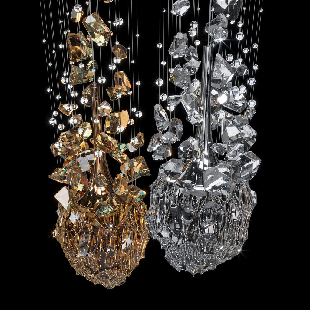 Amber Crystal Geyser Chandelier