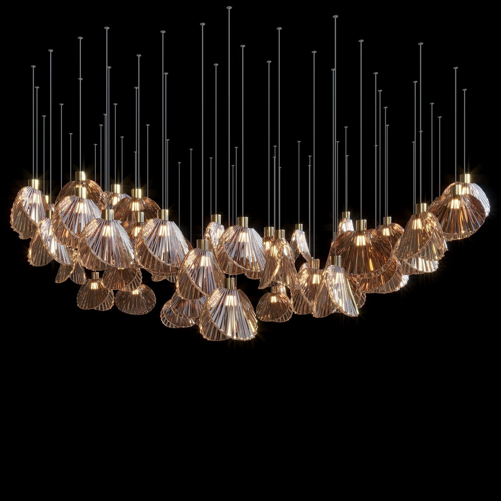 Crystal Shell Cluster Chandelier
