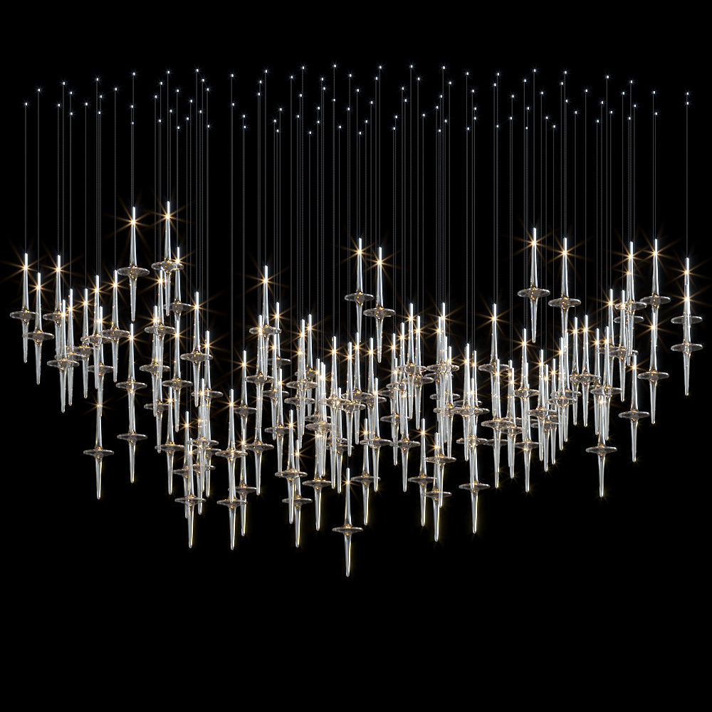 Crystal Spire Rain Chandelier
