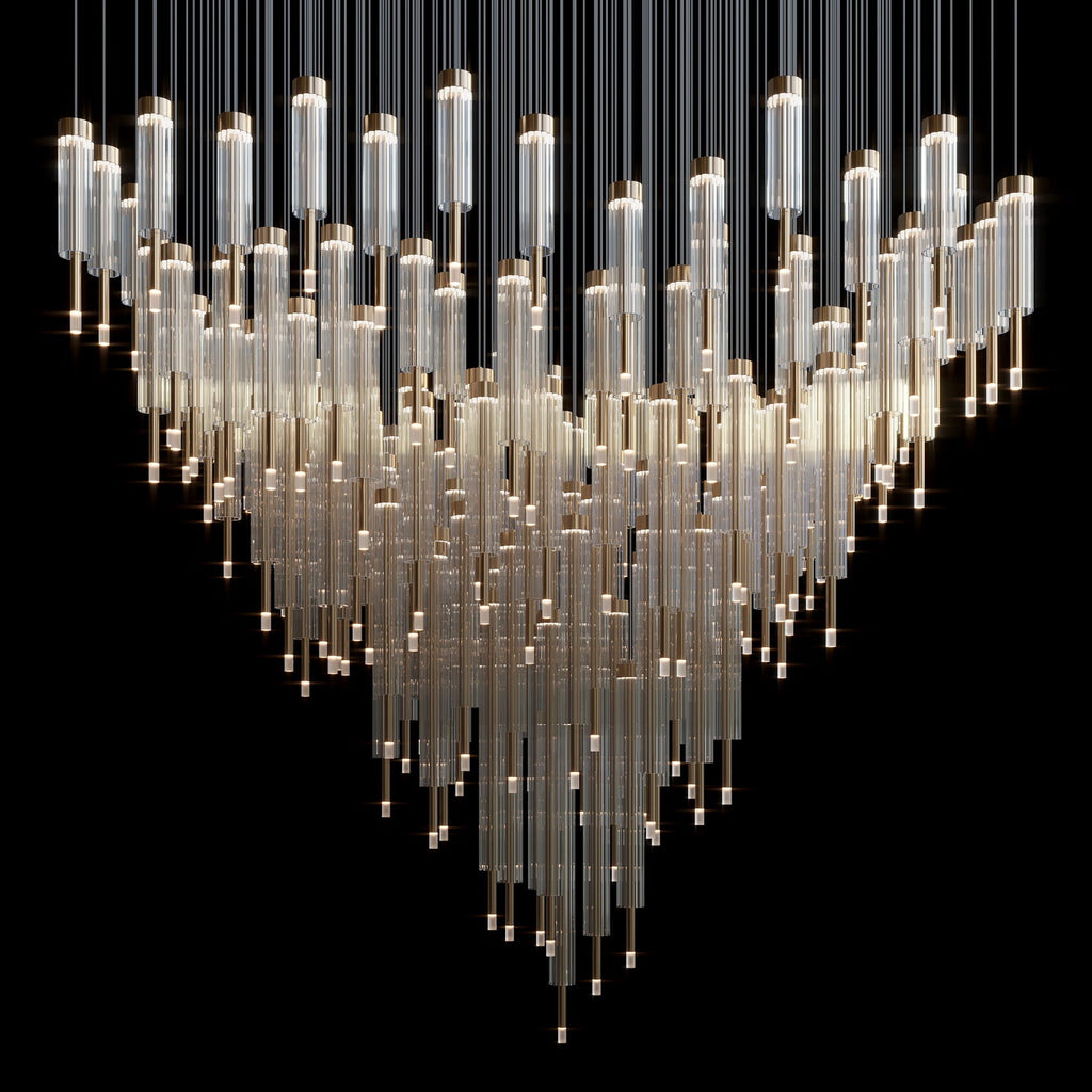 Crystal Tube Rain Chandelier