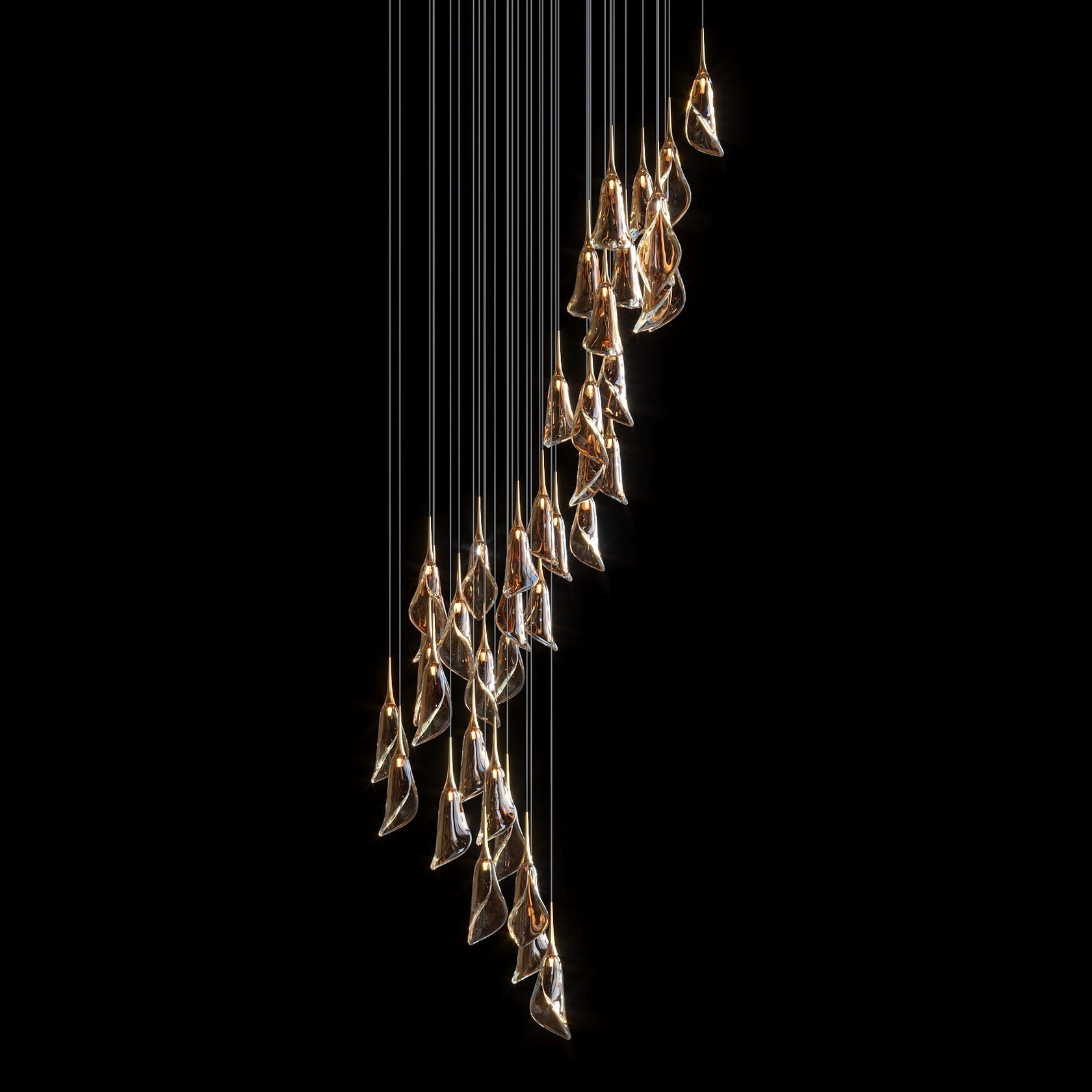 Crystal Petal Drop Chandelier