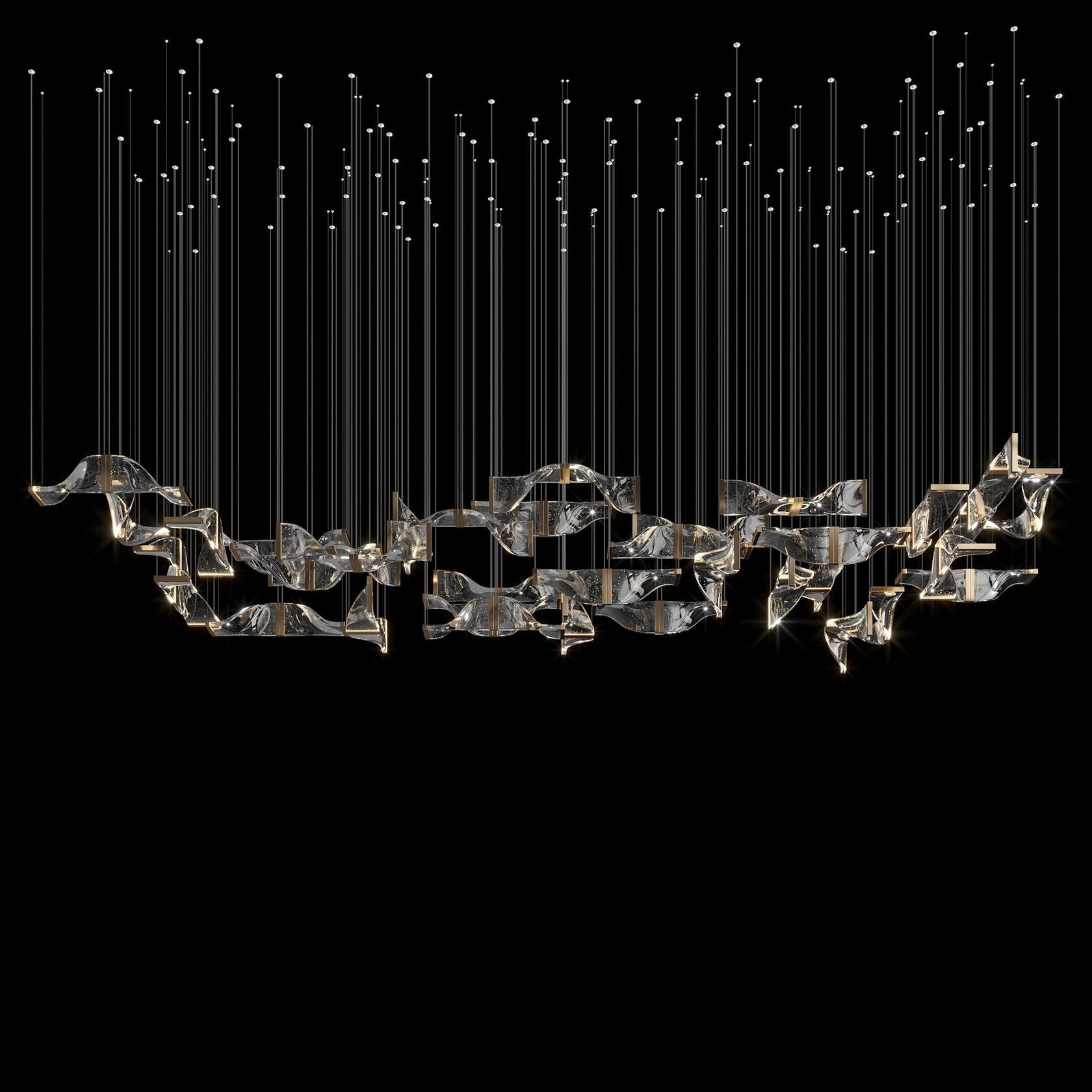 Crystal Twist Panel Chandelier