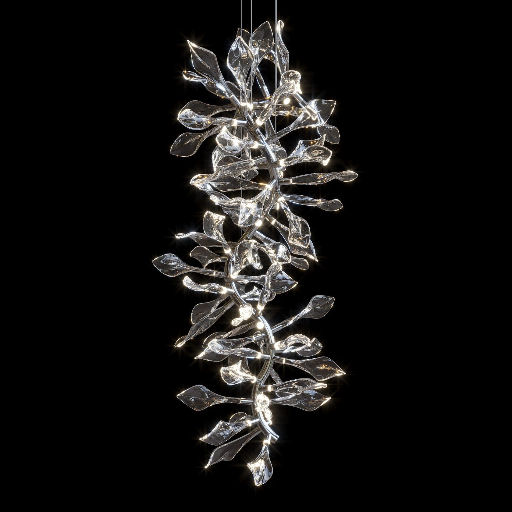 White Calla Orbit Chandelier