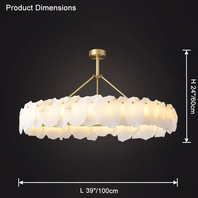 Alabaster Round Chandelier-WM2392a by Bling Lighting Studio