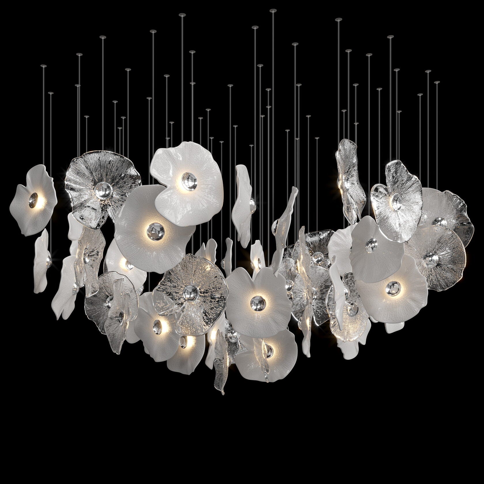 Frosted Blossom Cluster Chandelier