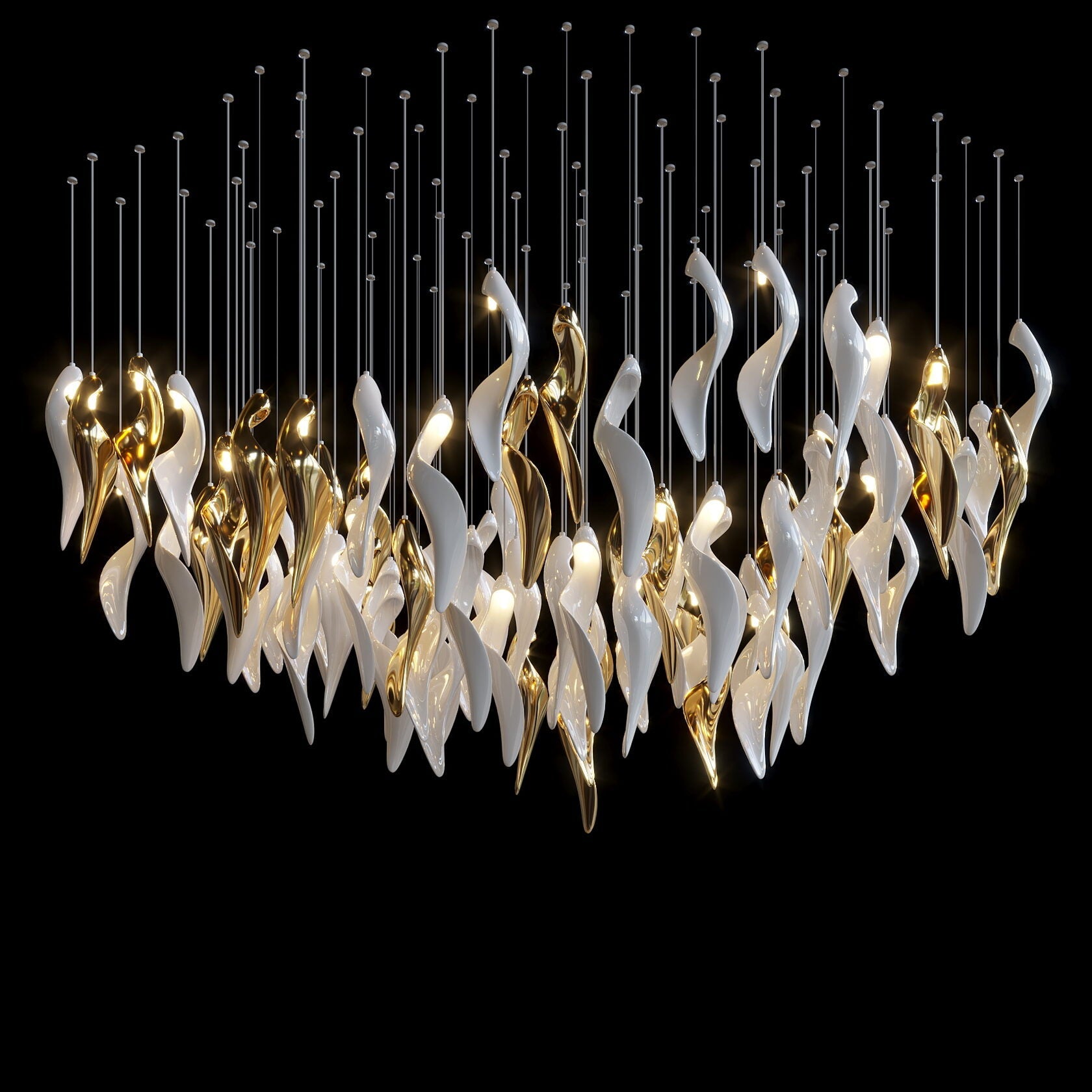 White Gold Calla Cascade Chandelier
