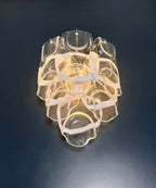 Murano Wall Lamp | 6 White Crostoli Glass | Set of 2