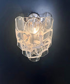 Murano Wall Lamp | 6 White Crostoli Glass | Set of 2