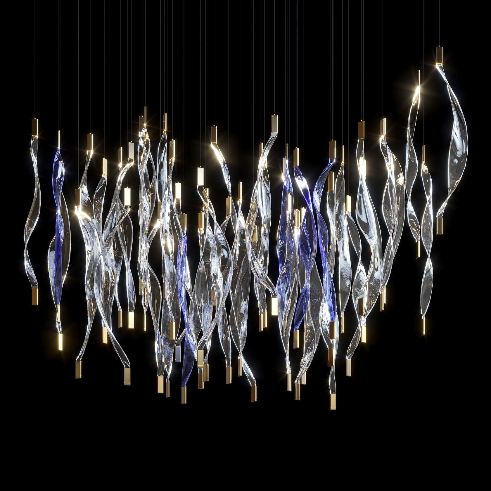 Crimson Flame Cascade Chandelier